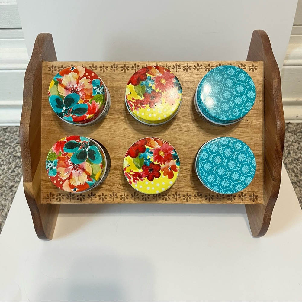 The Pioneer Woman Wildflower Whimsy Six Jar Spice Rack